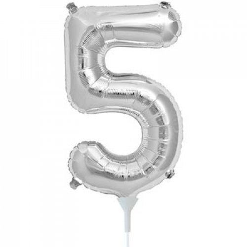 (image for) Silver Number 5 Foil Balloon (41cm) - Click Image to Close